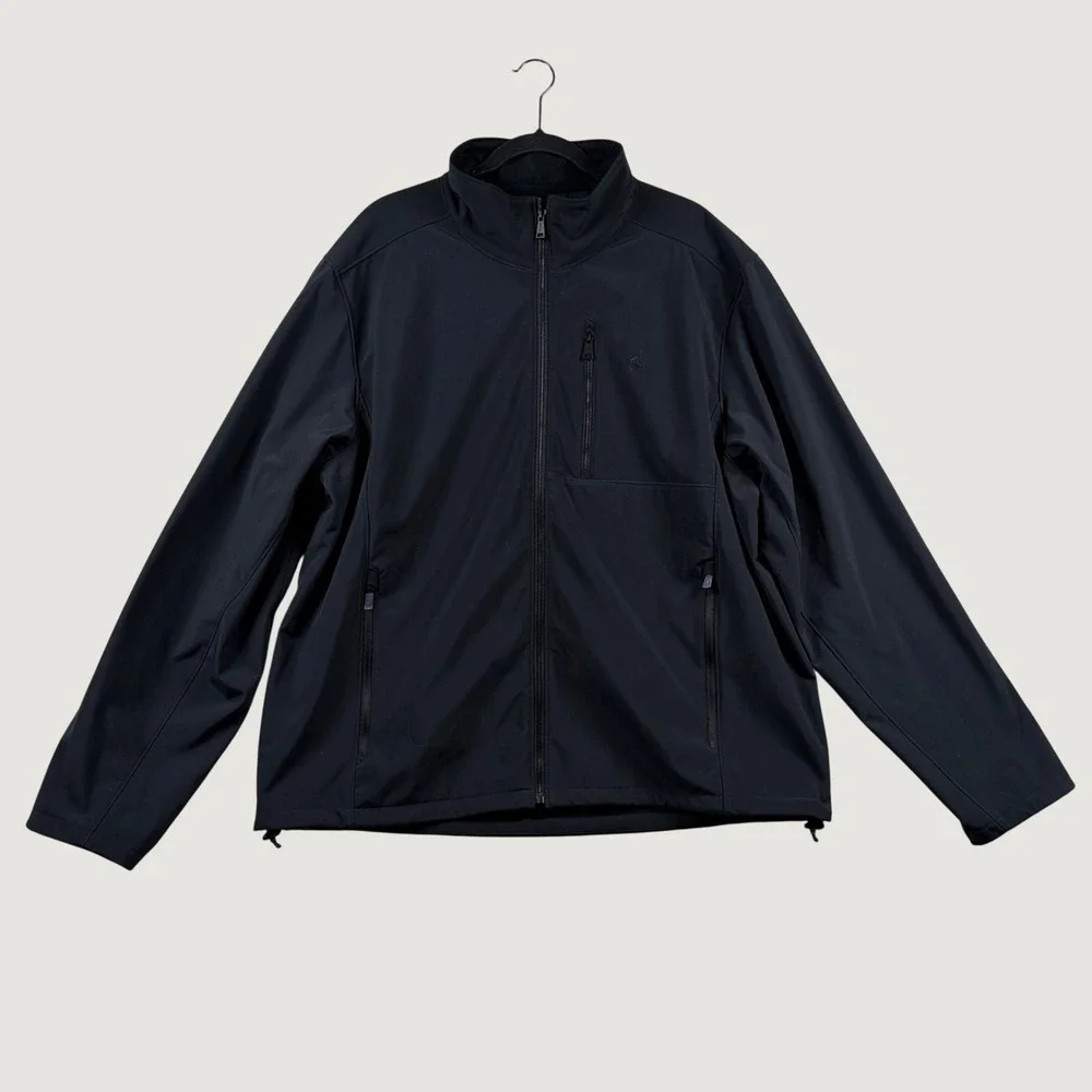 Polo Ralph Lauren Performance Men XXL Black Softshell Fleece Jacket Plaid Lining